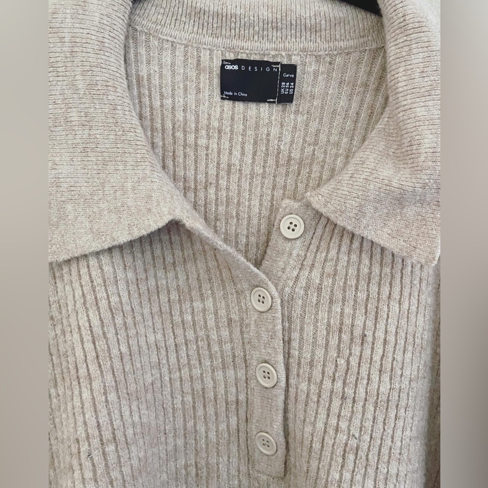 ASOS Curve Collared Henley Sweater - Picture 3 of 8